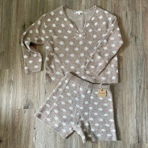 Lounge set, high waisted short with long sleeve